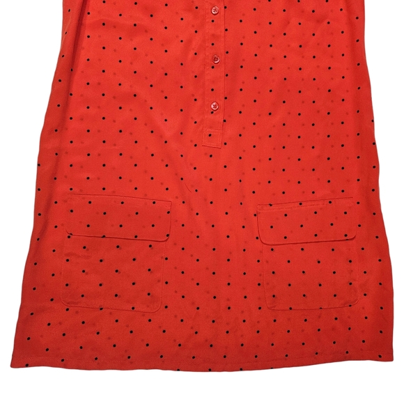 Equipment Femme Lucida Hibiscus Red 100% Silk Shirt Dress Size Medium Star Print - Picture 9 of 16